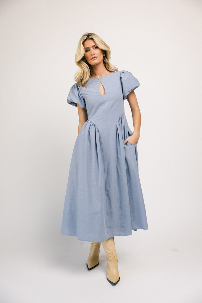 marloe midi dress // dusty blue *zoco exclusive*