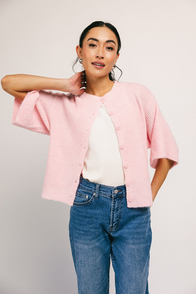 sabrina knit cardigan // pink *zoco exclusive*