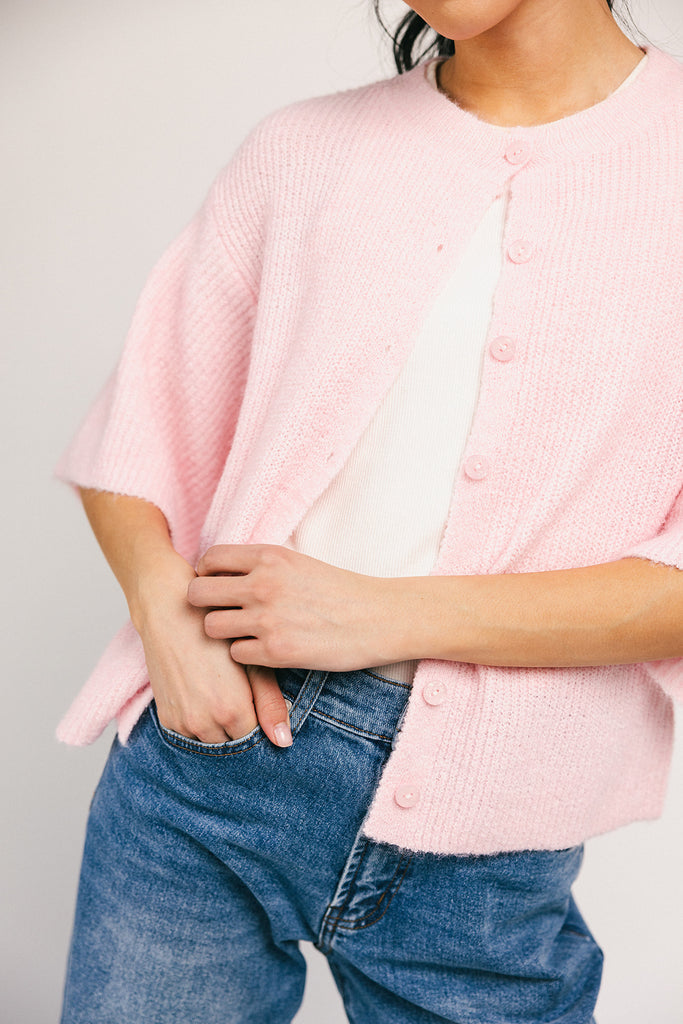 sabrina knit cardigan // pink *zoco exclusive*