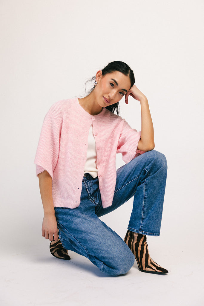 sabrina knit cardigan // pink *zoco exclusive*