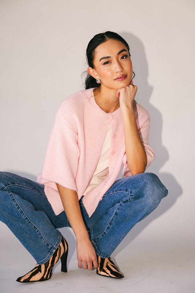 sabrina knit cardigan // pink *zoco exclusive*