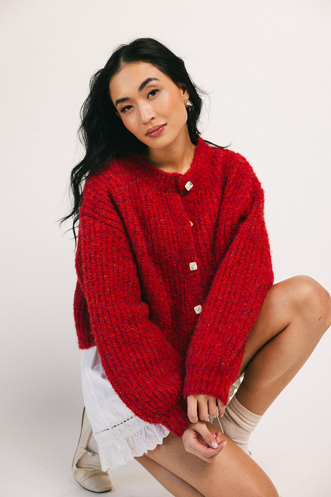 quincy cardigan // red *restocked*