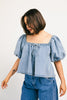 amelia puff sleeve top // denim *zoco exclusive*