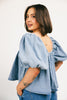 amelia puff sleeve top // denim *zoco exclusive*