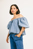 amelia puff sleeve top // denim *zoco exclusive*