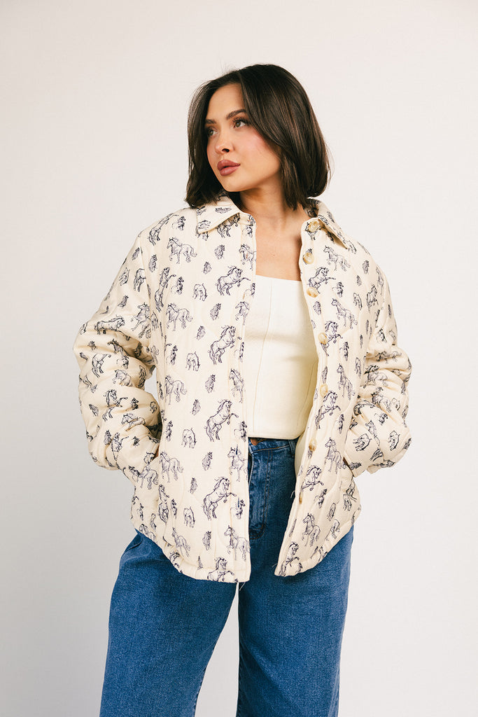 horsing around quilted jacket