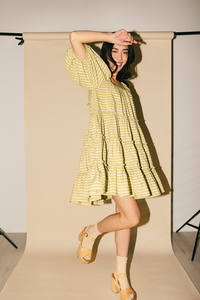 short daymaker dress // green gingham *zoco exclusive*