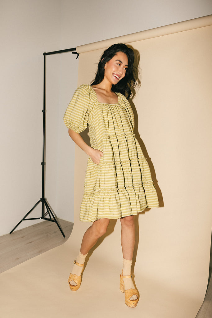 short daymaker dress // green gingham *zoco exclusive*