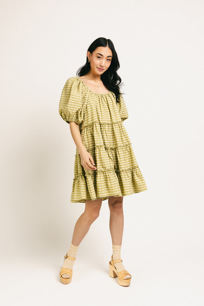 short daymaker dress // green gingham *zoco exclusive*