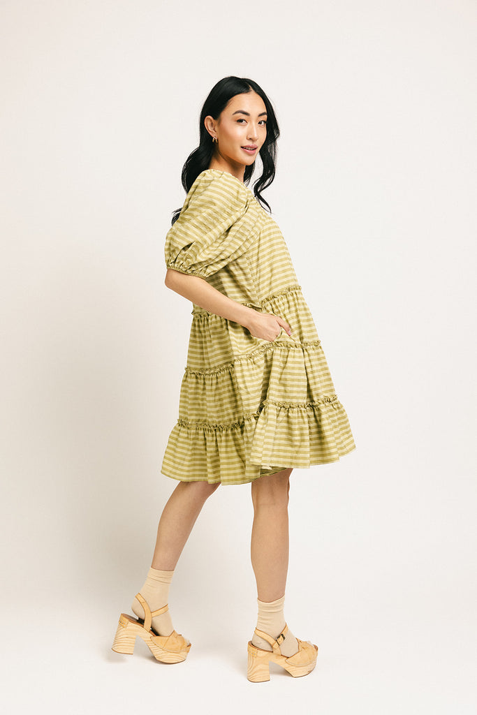 short daymaker dress // green gingham *zoco exclusive*