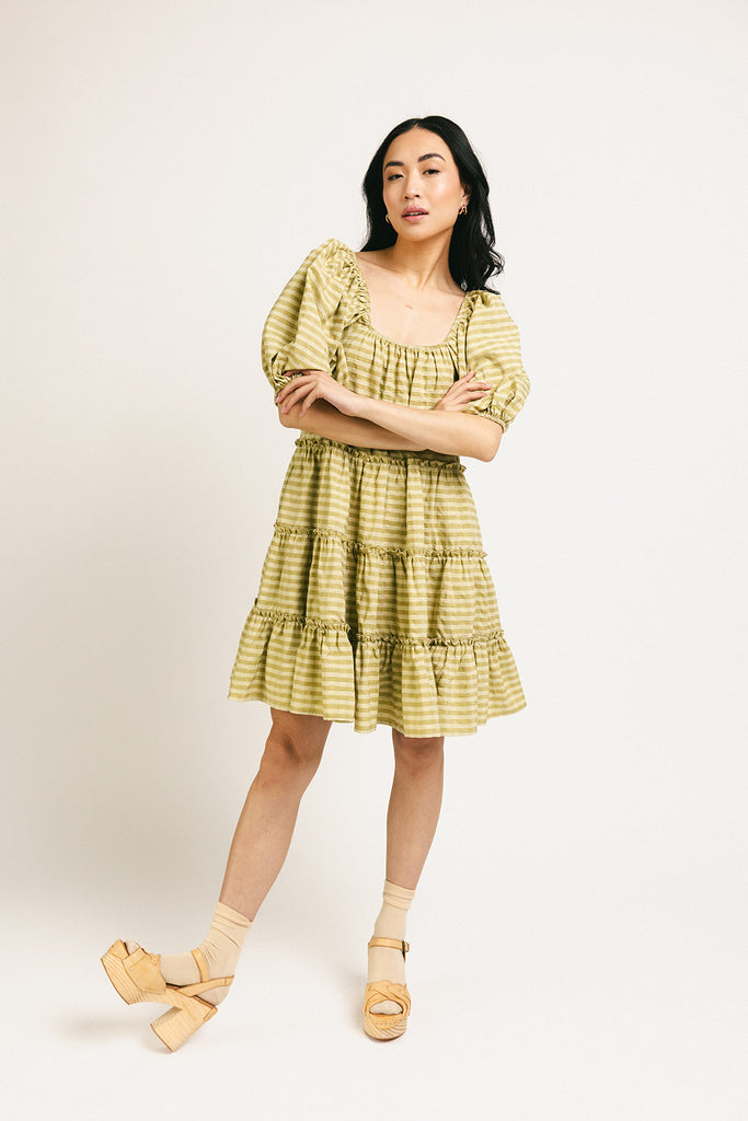 short daymaker dress // green gingham *zoco exclusive*