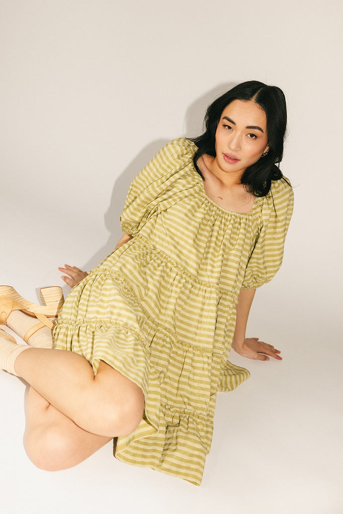 short daymaker dress // green gingham *zoco exclusive*