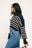 come on striped sweater // navy