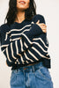 come on striped sweater // navy