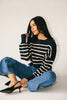 come on striped sweater // navy