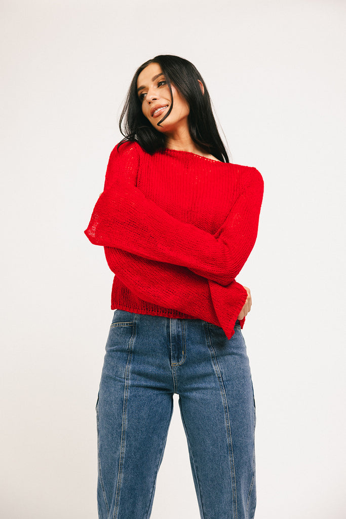 colette cami sweater // red *zoco exclusive*