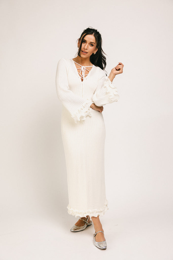 polly ruffle maxi dress