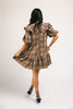 beatrice plaid dress // light brown