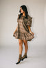 beatrice plaid dress // light brown