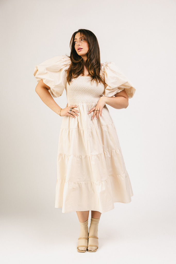 scout puff sleeve dress // cream *zoco exclusive*