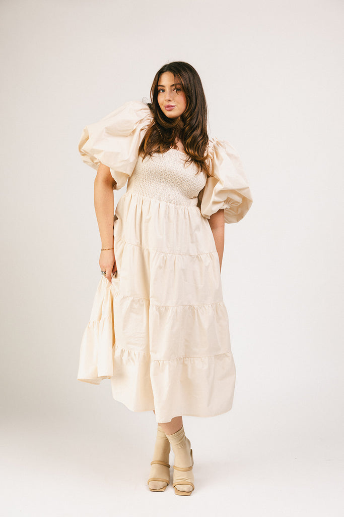 scout puff sleeve dress // cream *zoco exclusive*