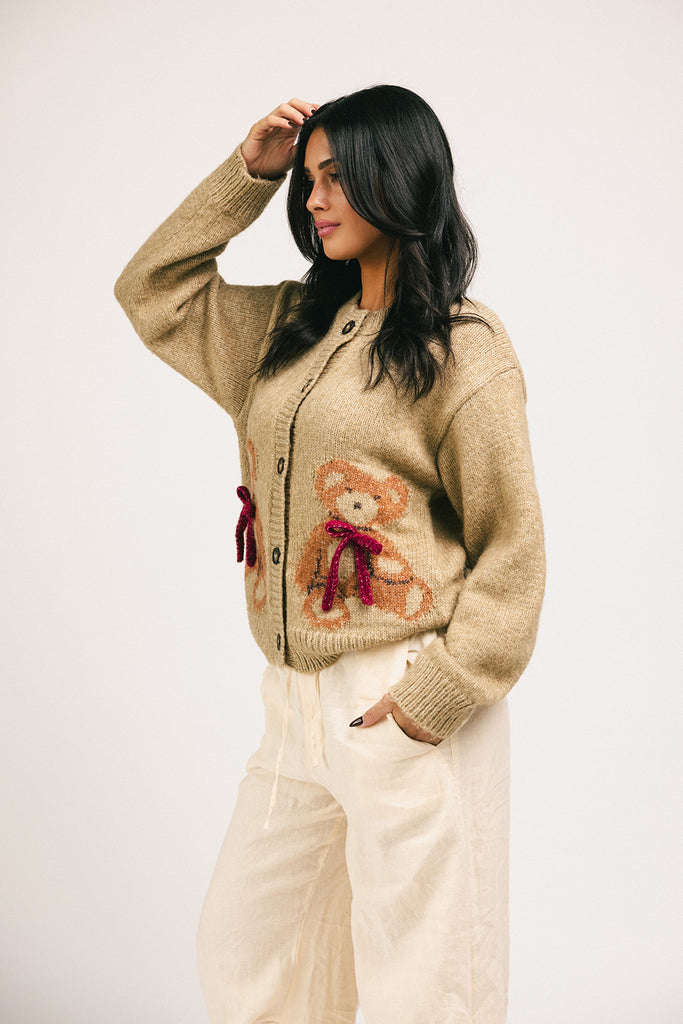 teddy cardigan // natural