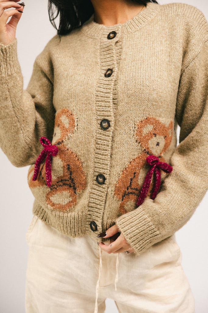 teddy cardigan // natural