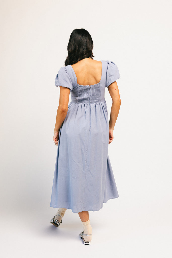 marloe midi dress // dusty blue *zoco exclusive*