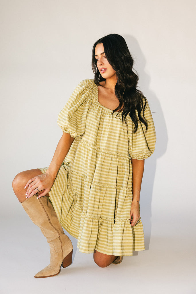 short daymaker dress // green gingham *zoco exclusive*