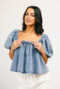 amelia puff sleeve top // denim *zoco exclusive*