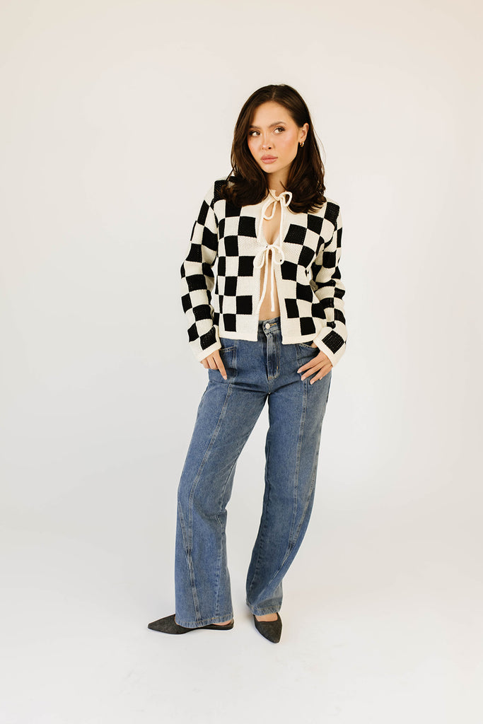 lola checkered cardigan