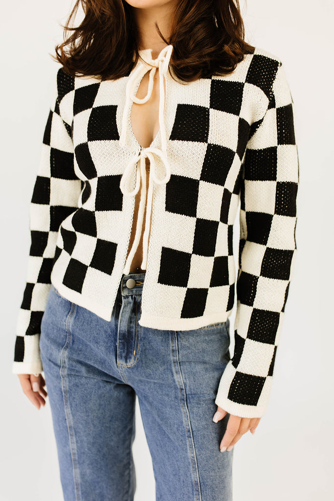 lola checkered cardigan