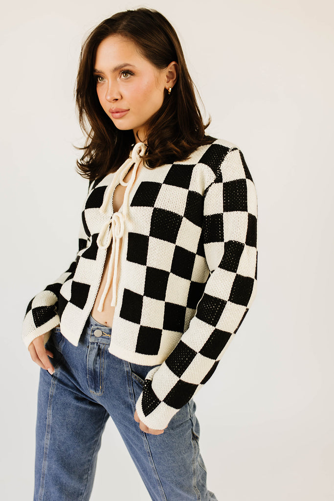 lola checkered cardigan